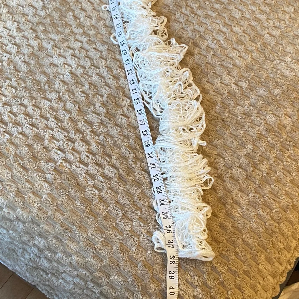 White Ruffle Stretch Scarf - Picture 2 of 4